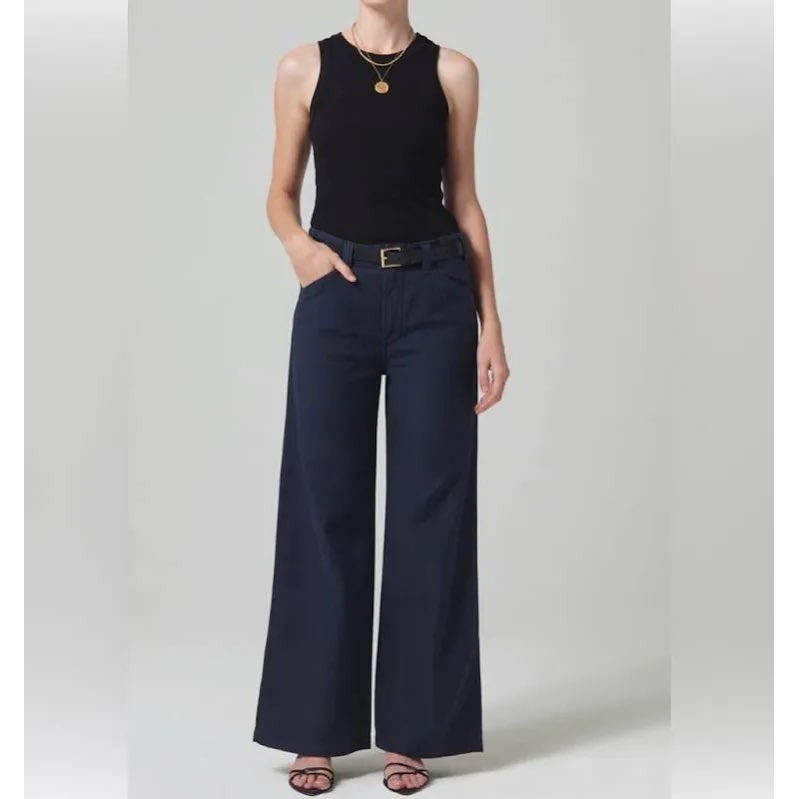 Citizens Of Humanity Paloma Utility Trousers In Washed Marine Size 32
